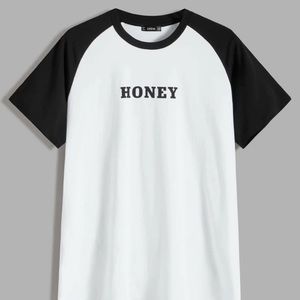 Men Honey Letter Graphic Tee
